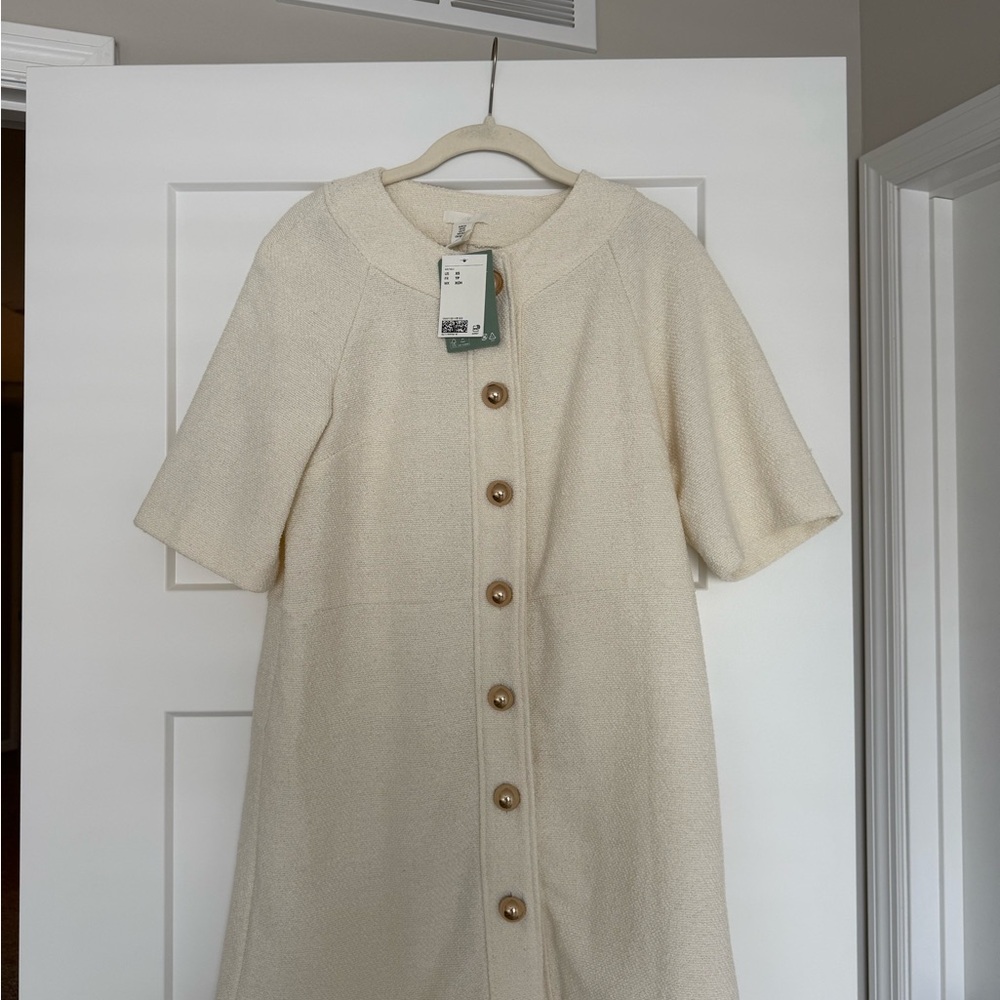 Elegant Cream Button-Down Dress